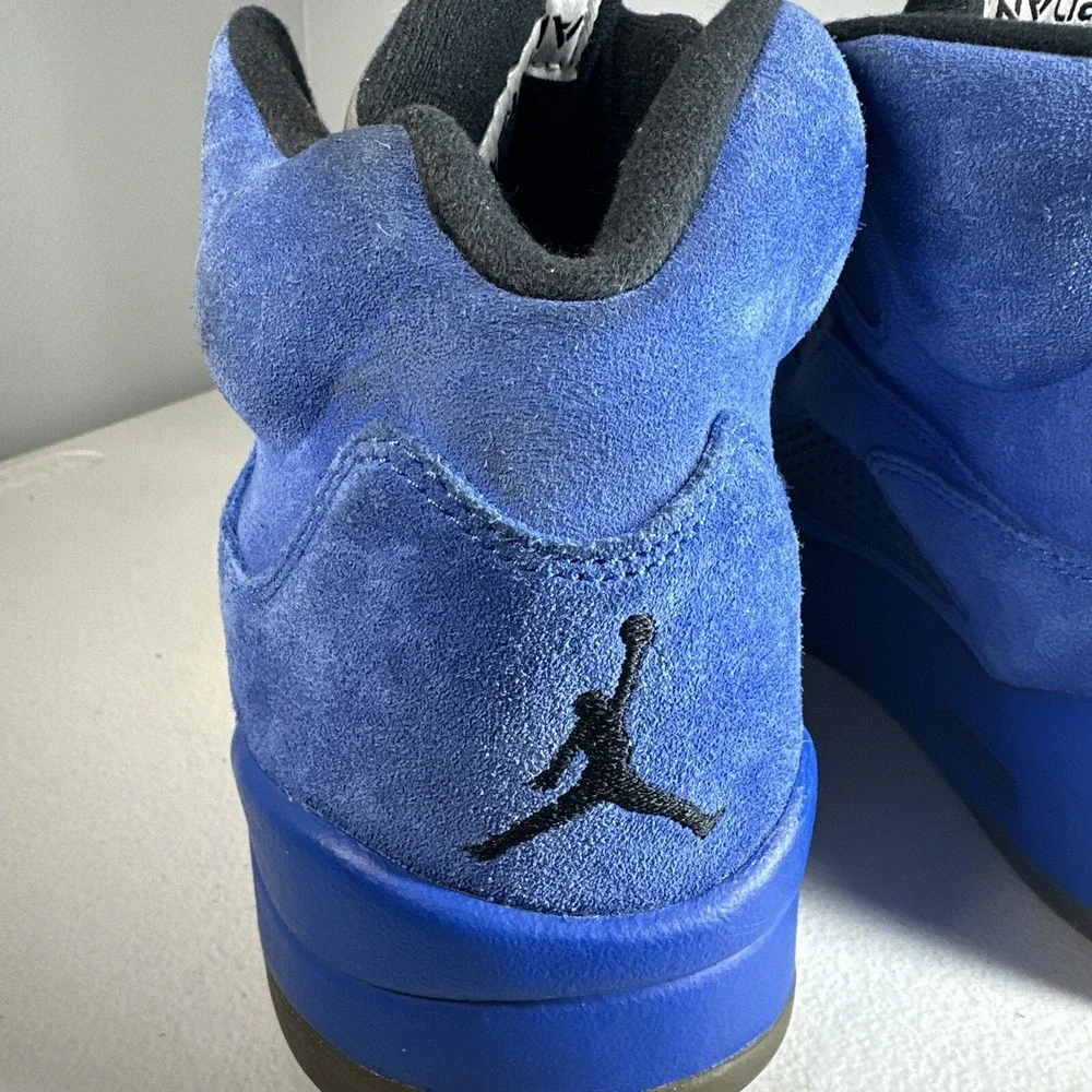 Size‎ 9.5 - Air Jordan 5 Retro Men's Sneakers Blue Suede (136027-401)